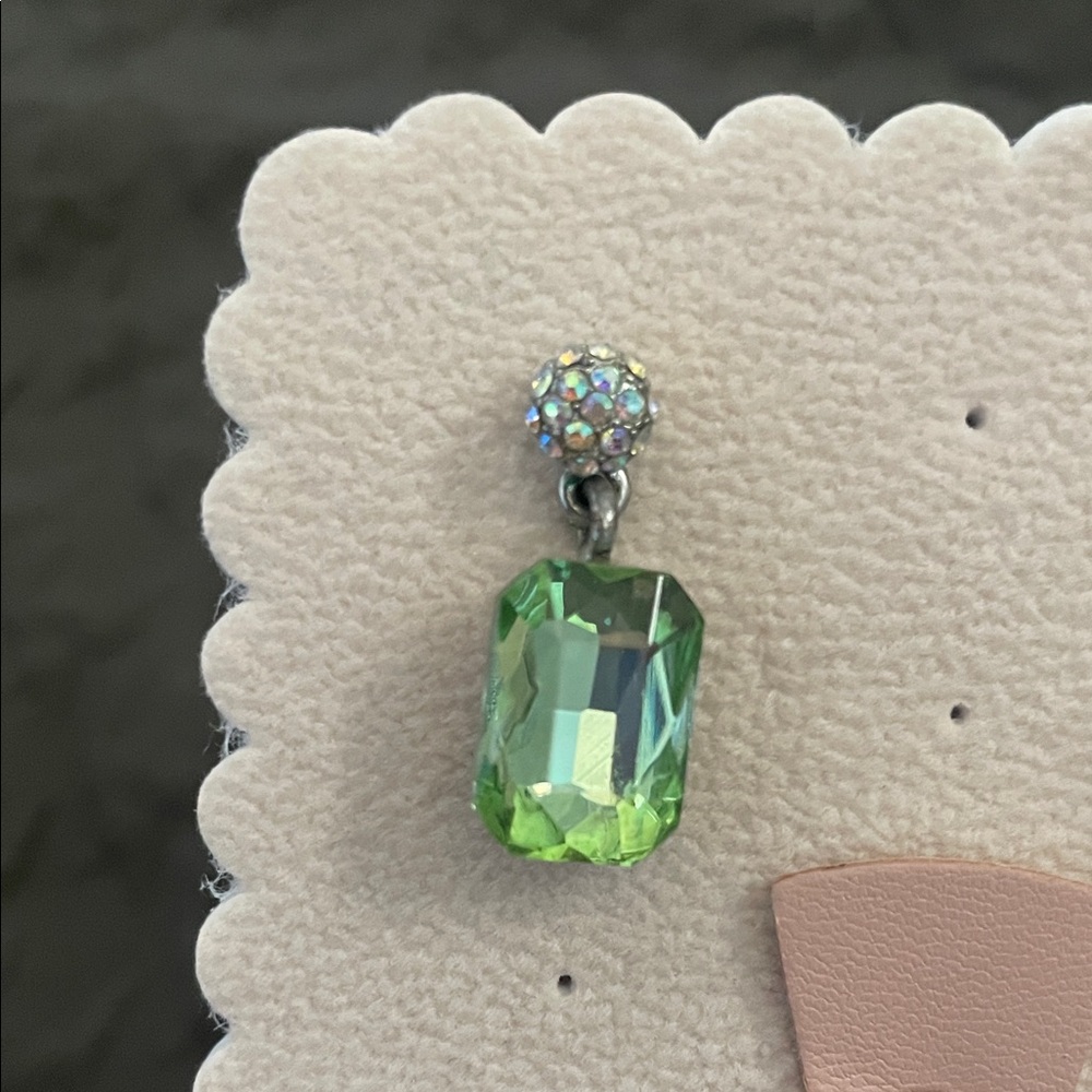 Elegant Green Drop Earrings - Picture 3 of 5
